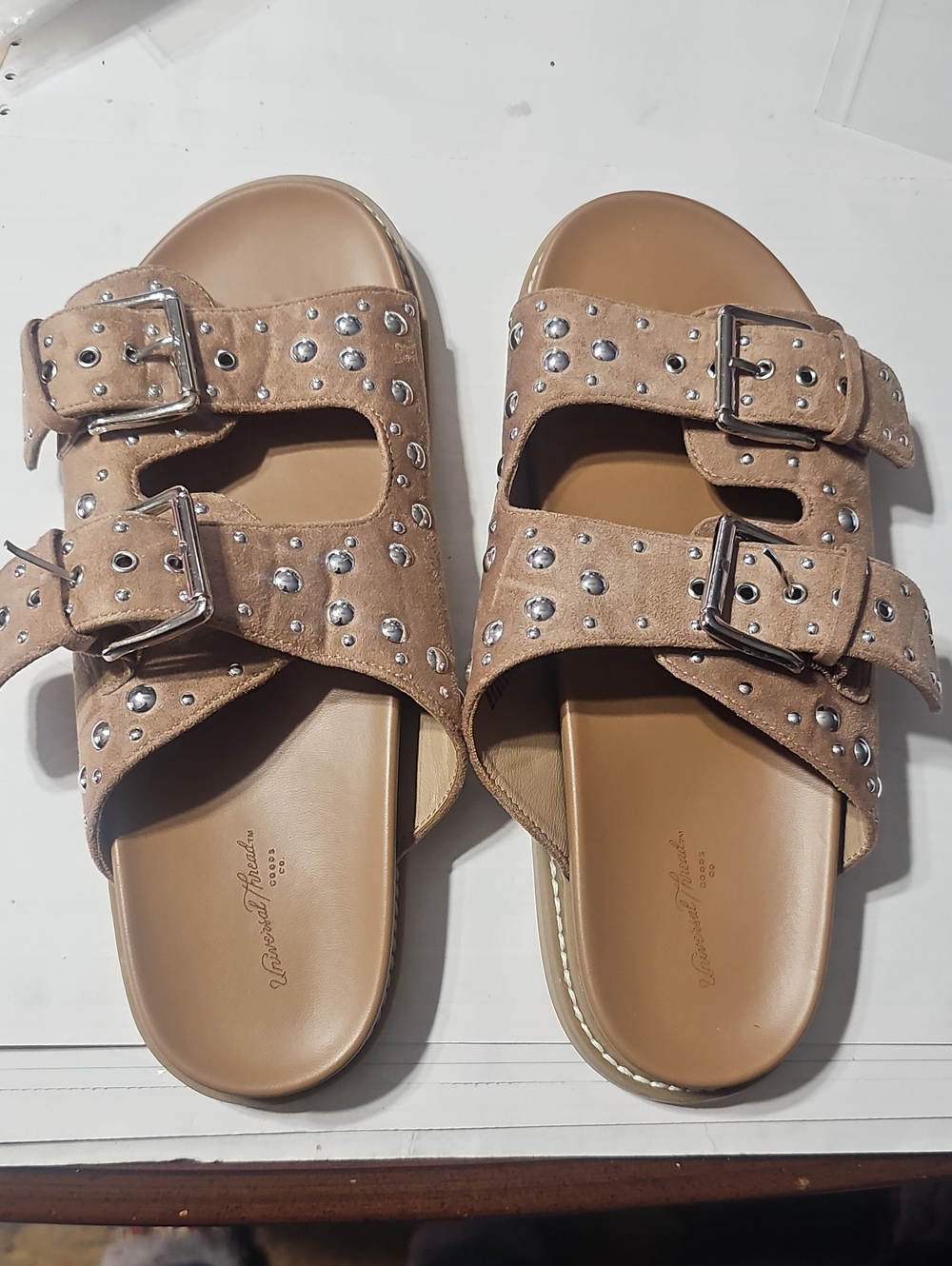 Universal Thread Studded Double-Buckle Women’s Slide Sandals 8.5 Nwot